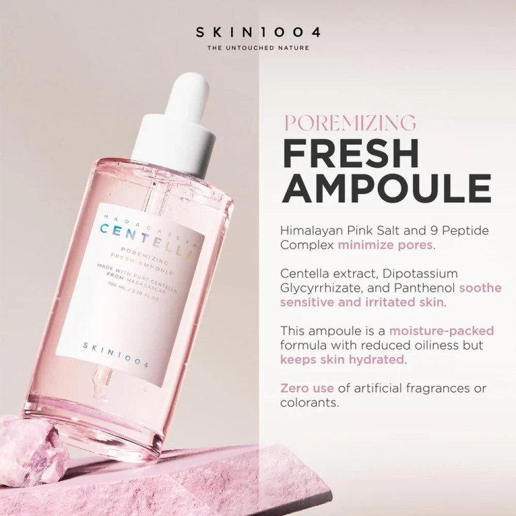 آمپول کنترل و کوچک کننده منافذ سنتلا ماداگاسکار SKIN 1004 Poremizing Fresh Ampoule
