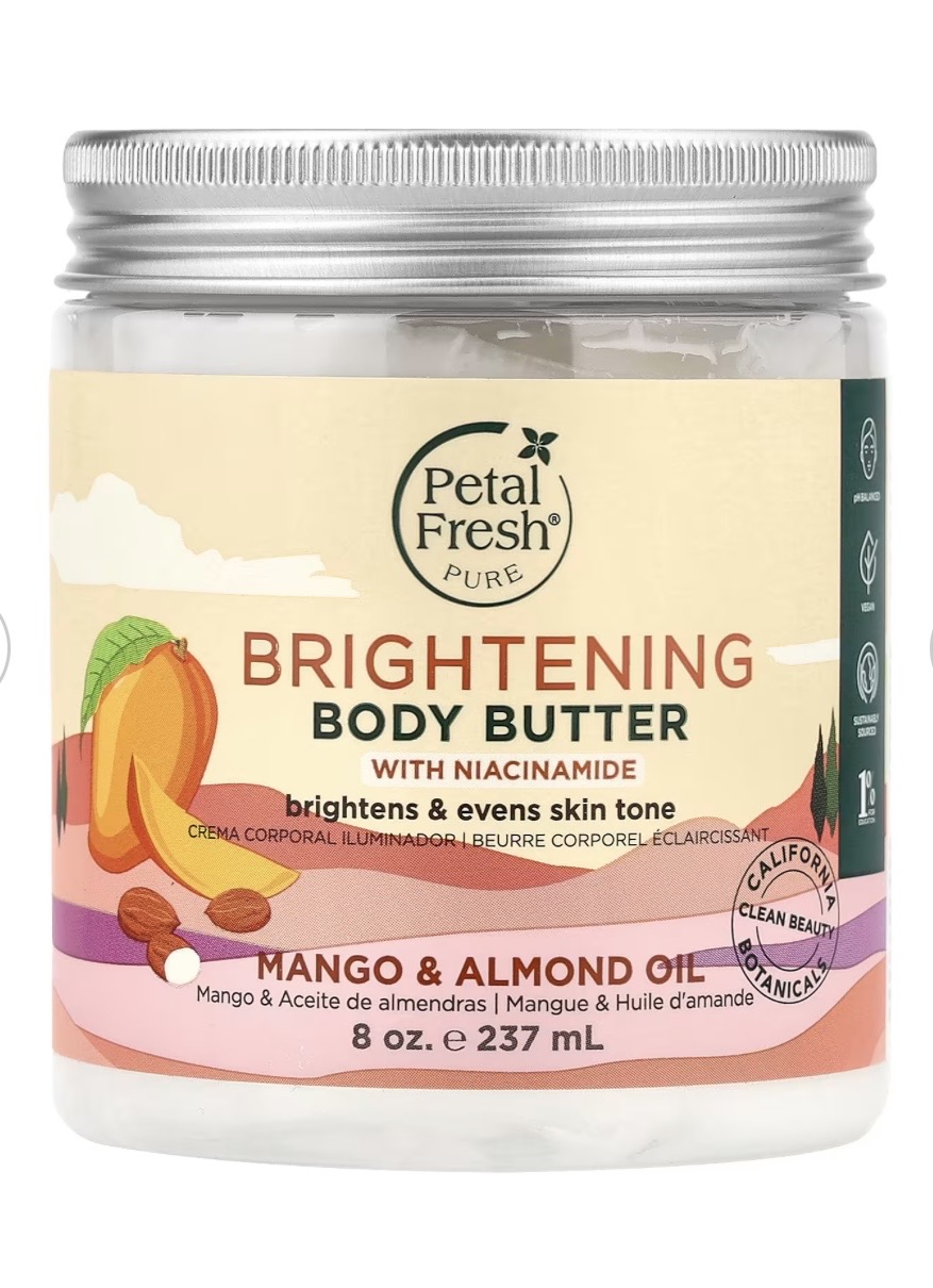 كره بدن پتال فرش Petal Fresh مدل Brightening حاوی روغن بادام و انبه حجم 237 میل