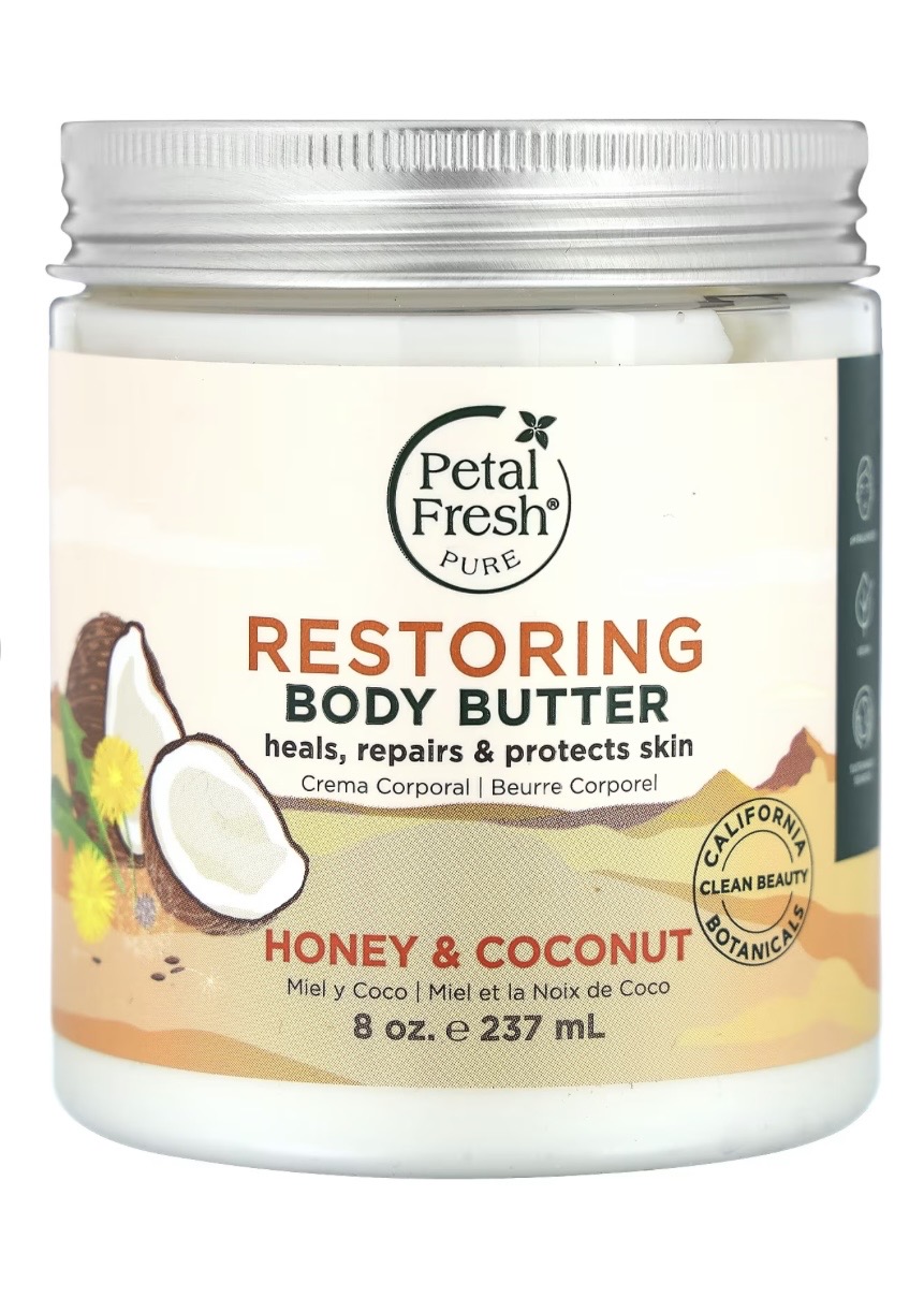 كره بدن پتال فرش Petal Fresh بازسازی کننده مدل Restoring عصاره عسل و نارگیل حجم 237 میل